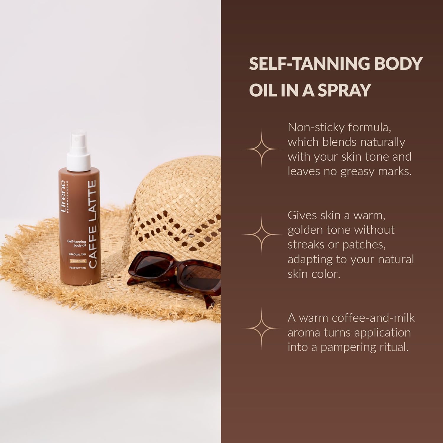 Perfect Tan Self Tan Body Oil – Caffè Latte Dry Touch Glow