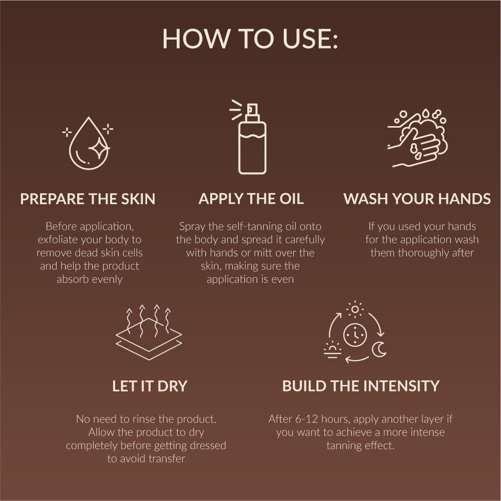 Perfect Tan Self Tan Body Oil – Caffè Latte Dry Touch Glow, 200ml
