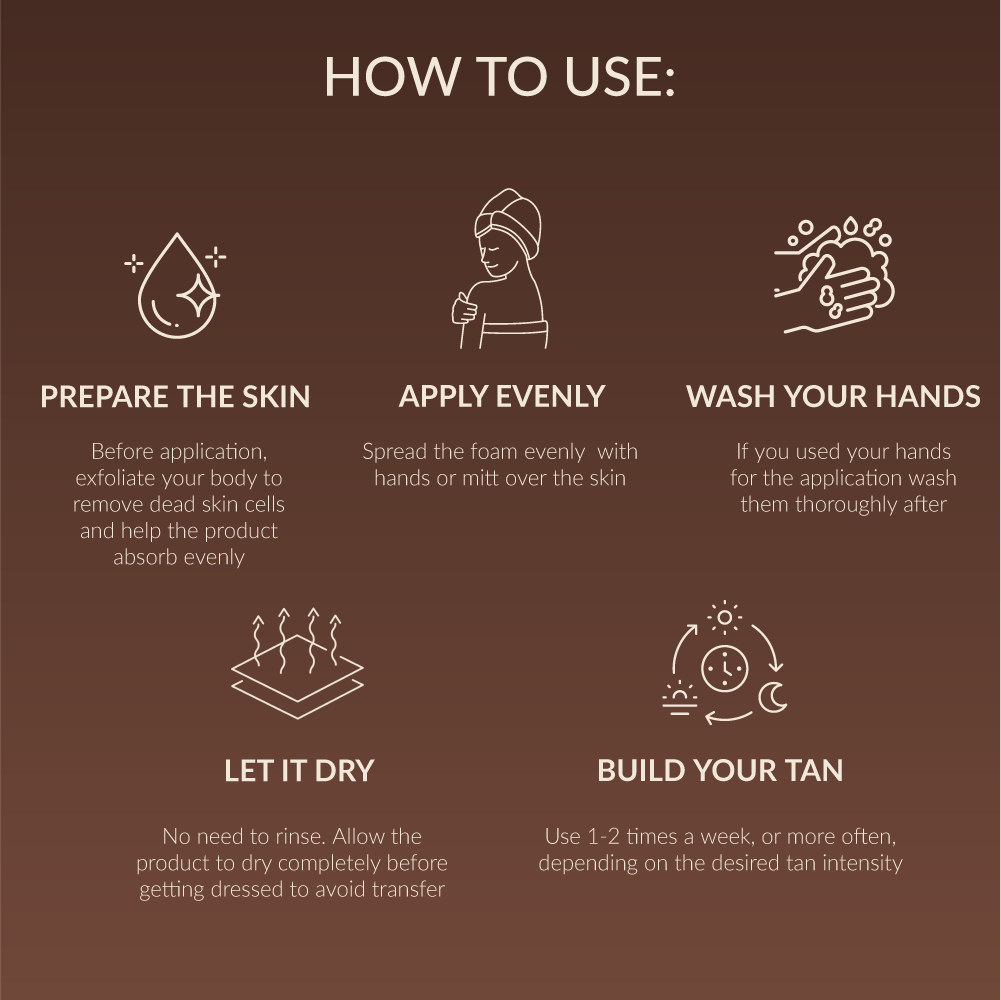 Perfect Tan Espresso Self Tanner Foam for Medium to Dark Skin, Quick-Developing, 150ml